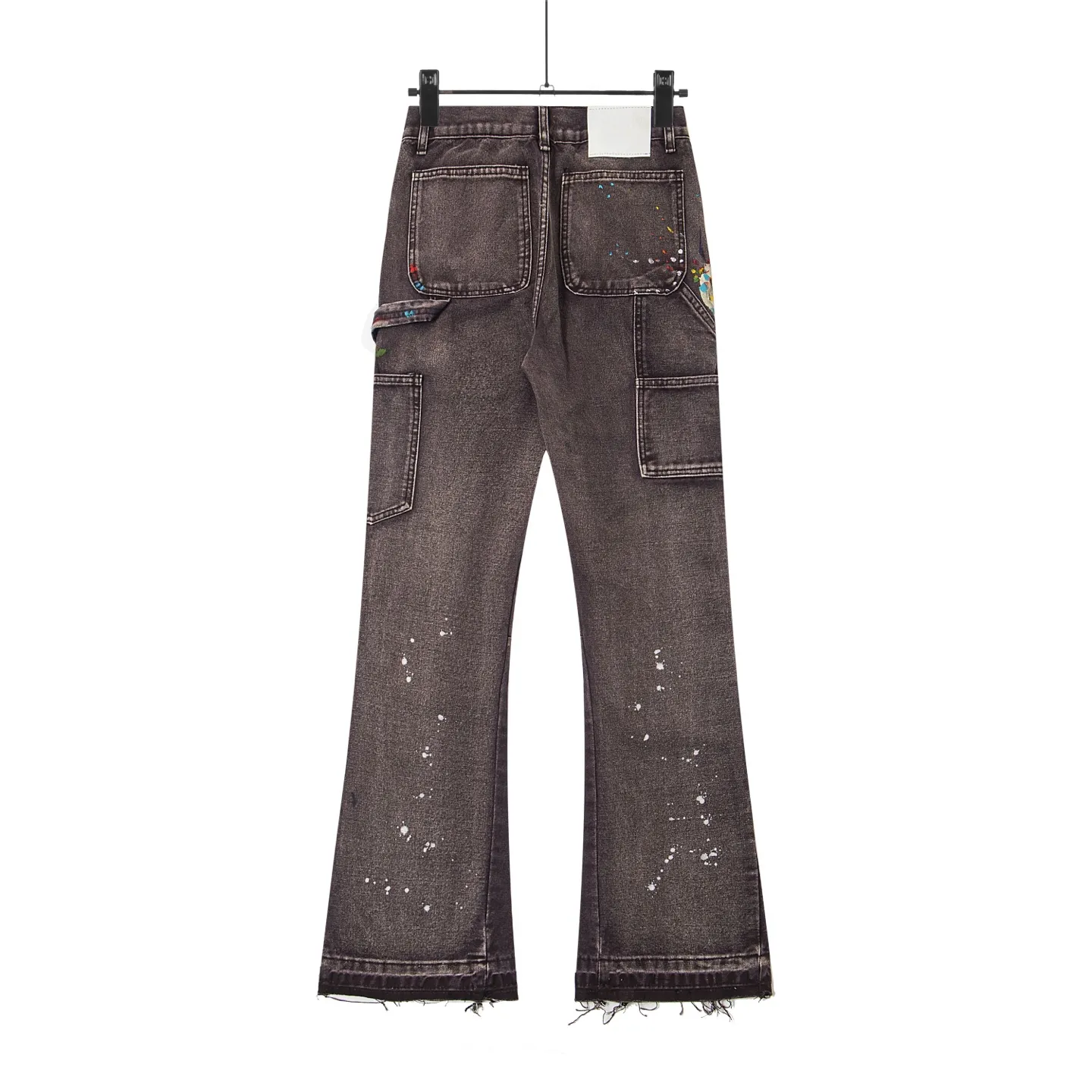 #8175 P250💰 GALLERY DEPT American retro splash-ink splicing micro-horn logging overalls raw-edged jeans - Original purchase and pattern making to truly restore the ultimate texture of Vintage - Original hardware accessories, washed and other elevators, QR code analysis are all purchased from the original factory, high degree of restoration, welcome to compare with a certain product ~ - Three-dimensional version Loose and comfortable, not picky about the figure, taller and slimmer, factory Seiko, original factory quality control, same style for men and women, can be matched with couples Versatile recommendation: must-have jeans for all seasons Size: S-XXL (28-36)